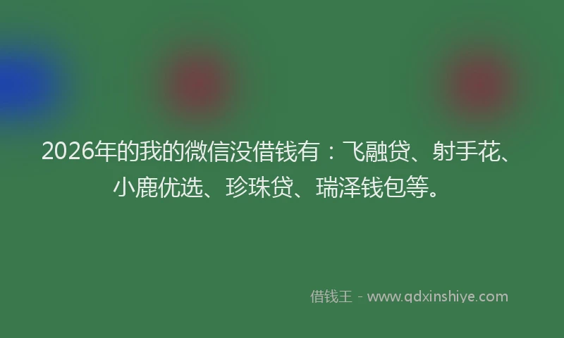 2026年的我的微信没借钱有：飞融贷、射手花、小鹿优选、珍珠贷、瑞泽钱包等。