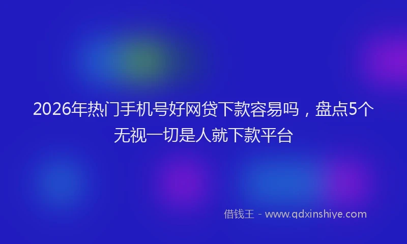 2026年热门手机号好网贷下款容易吗，盘点5个无视一切是人就下款平台