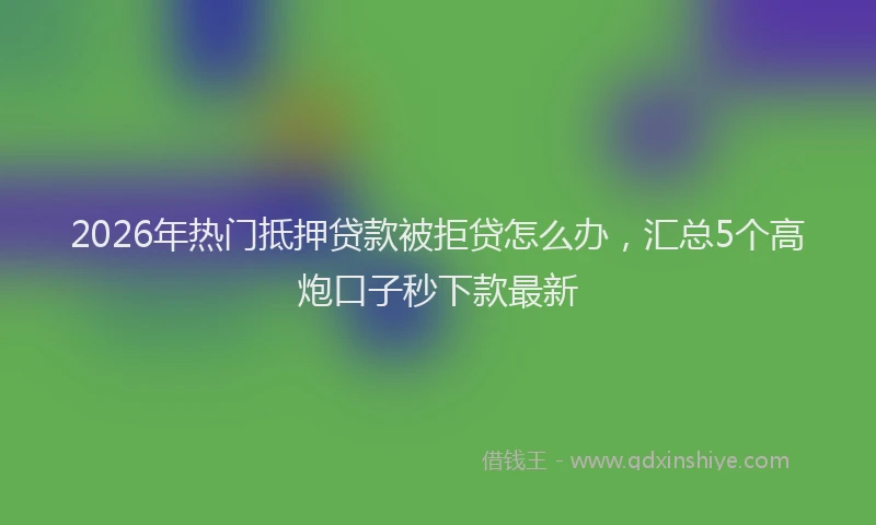 2026年热门抵押贷款被拒贷怎么办，汇总5个高炮口子秒下款最新