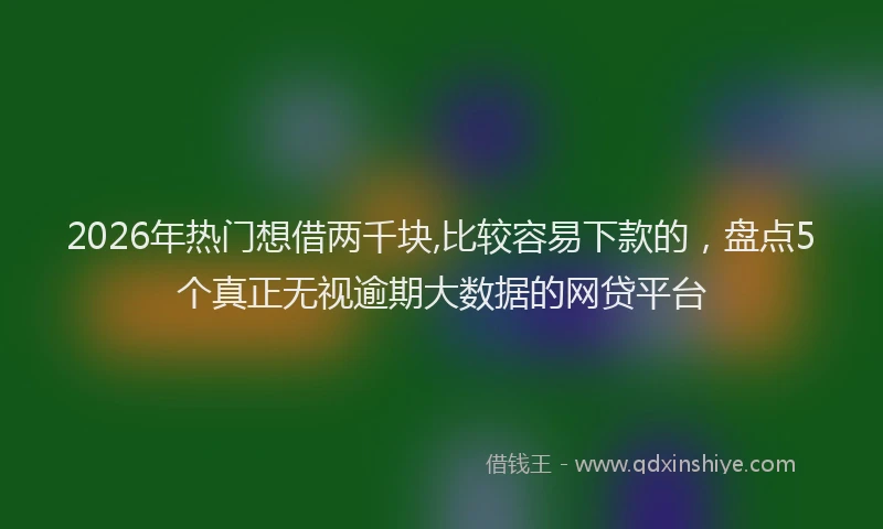 2026年热门想借两千块,比较容易下款的，盘点5个真正无视逾期大数据的网贷平台