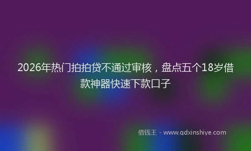2026年热门拍拍贷不通过审核，盘点五个18岁借款神器快速下款口子