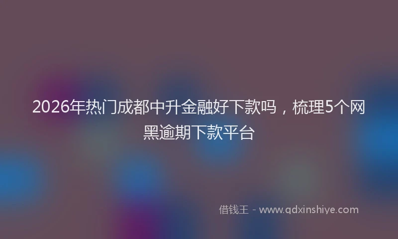 2026年热门成都中升金融好下款吗,梳理5个网黑逾期下款平台