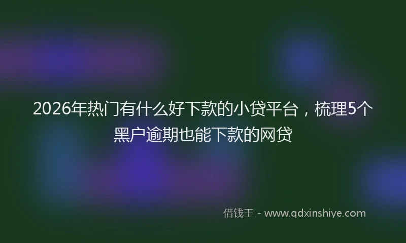 2026年热门有什么好下款的小贷平台，梳理5个黑户逾期也能下款的网贷