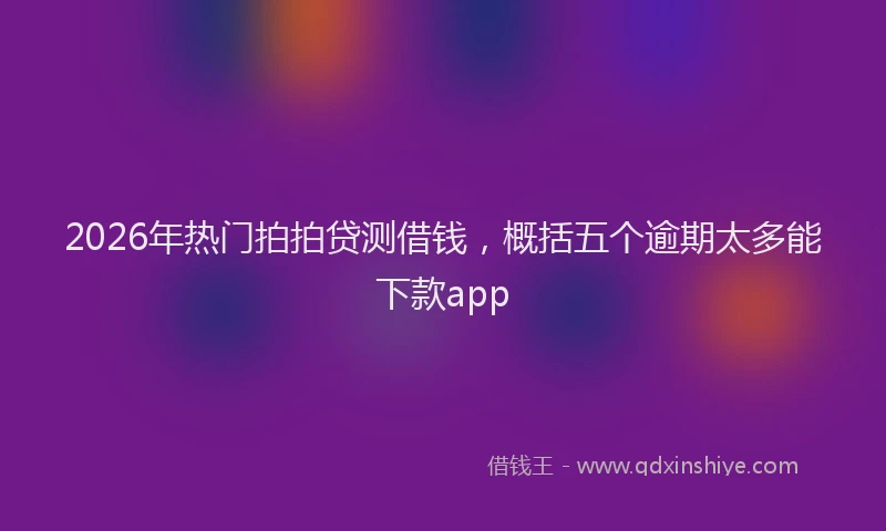 2026年热门拍拍贷测借钱，概括五个逾期太多能下款app