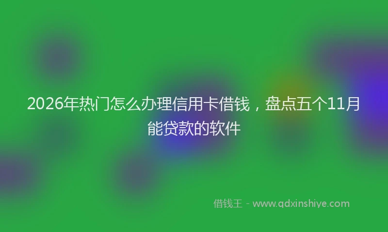 2026年热门怎么办理信用卡借钱，盘点五个11月能贷款的软件