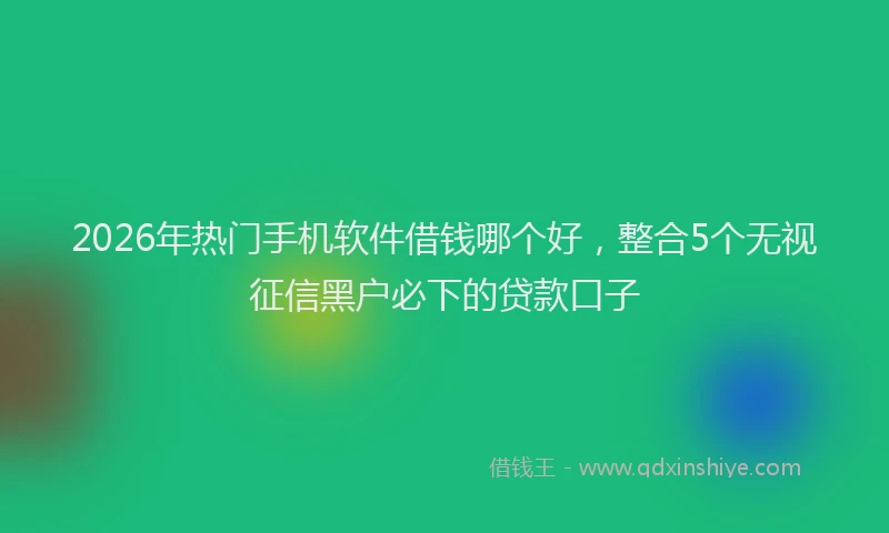 2026年热门手机软件借钱哪个好，整合5个无视征信黑户必下的贷款口子