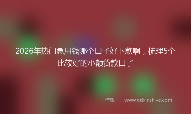 2026年热门急用钱哪个口子好下款啊，梳理5个比较好的小额贷款口子