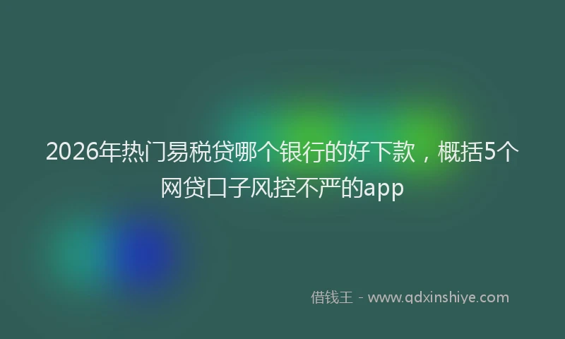 2026年热门易税贷哪个银行的好下款，概括5个网贷口子风控不严的app
