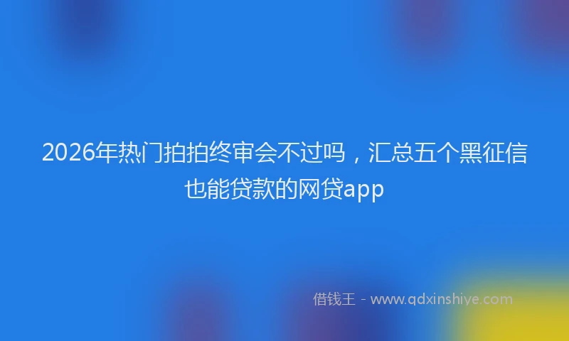 2026年热门拍拍终审会不过吗，汇总五个黑征信也能贷款的网贷app