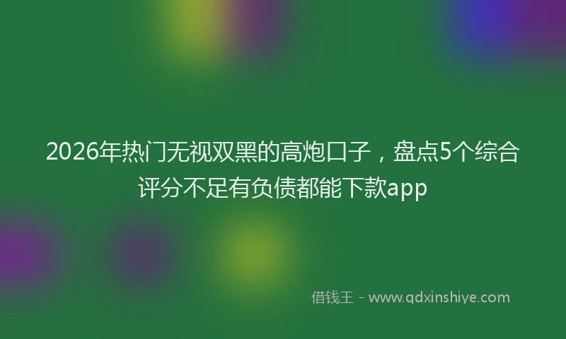 2026年热门无视双黑的高炮口子，盘点5个综合评分不足有负债都能下款app