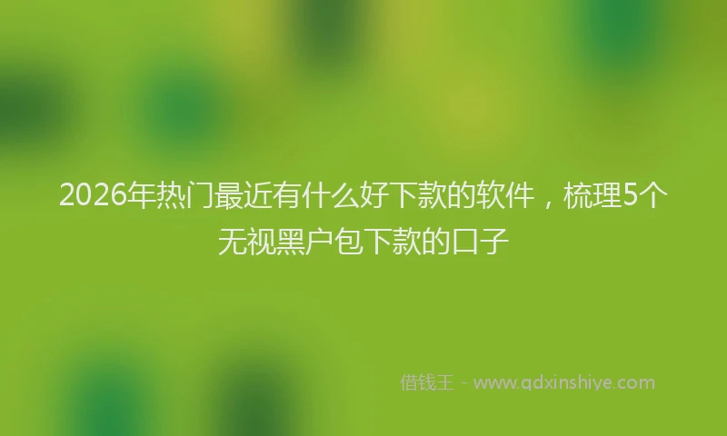 2026年热门最近有什么好下款的软件,梳理5个无视黑户包下款的口子