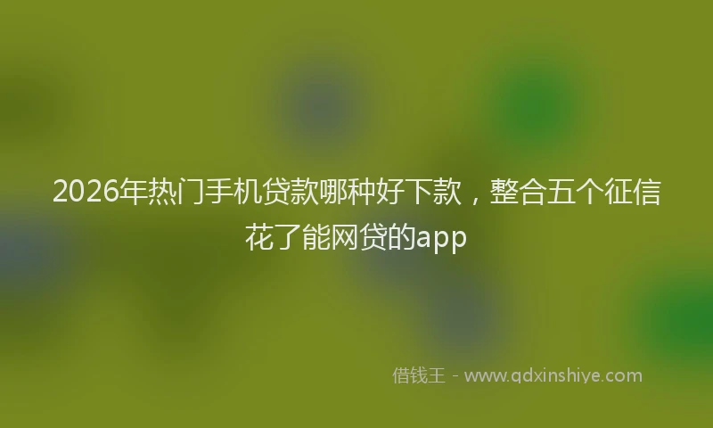 2026年热门手机贷款哪种好下款,整合五个征信花了能网贷的app