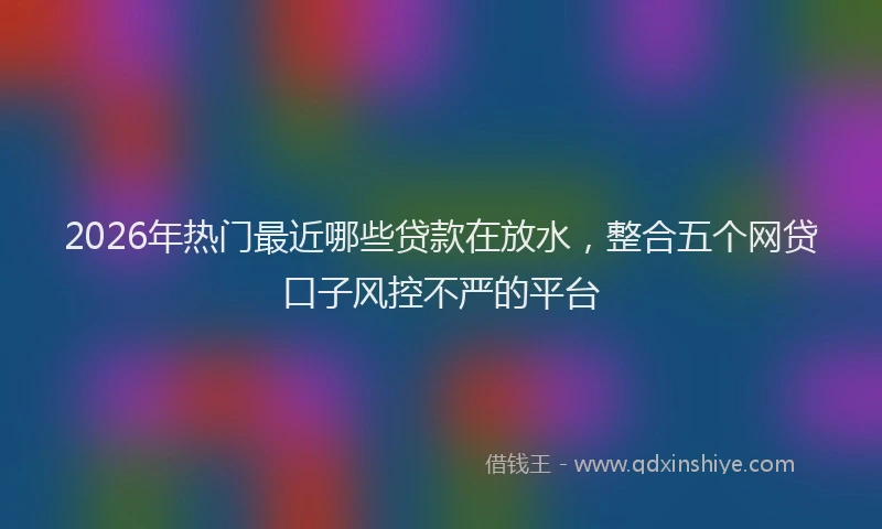2026年热门最近哪些贷款在放水，整合五个网贷口子风控不严的平台