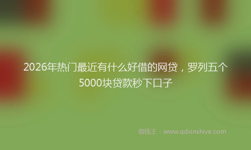 2026年热门最近有什么好借的网贷，罗列五个5000块贷款秒下口子