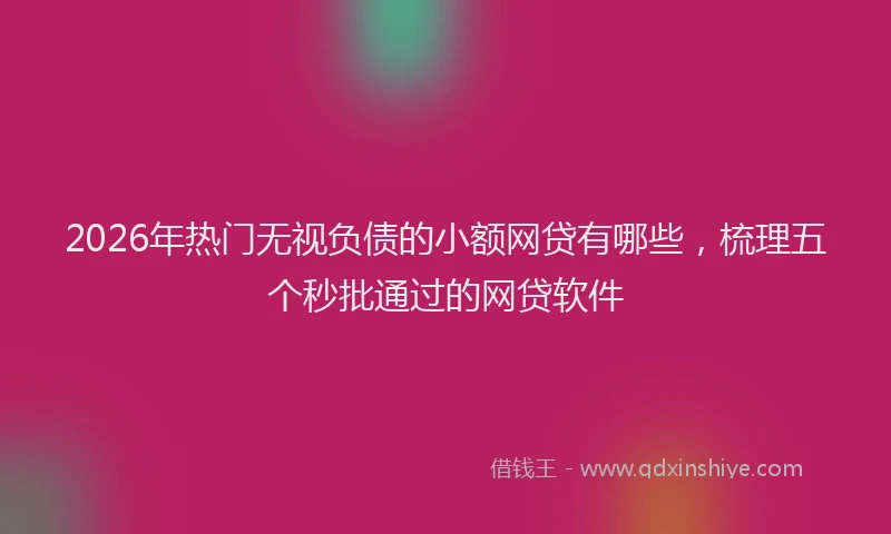 2026年热门无视负债的小额网贷有哪些，梳理五个秒批通过的网贷软件