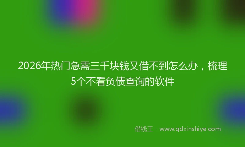 2026年热门急需三千块钱又借不到怎么办，梳理5个不看负债查询的软件