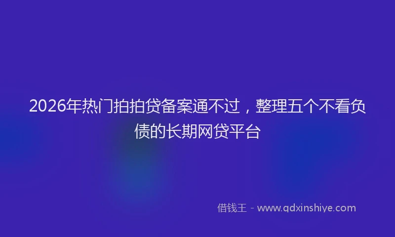 2026年热门拍拍贷备案通不过，整理五个不看负债的长期网贷平台
