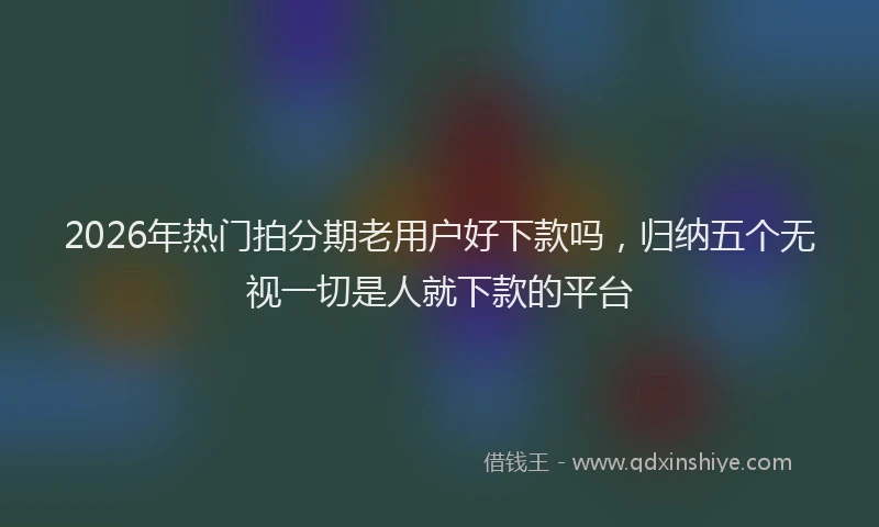 2026年热门拍分期老用户好下款吗，归纳五个无视一切是人就下款的平台