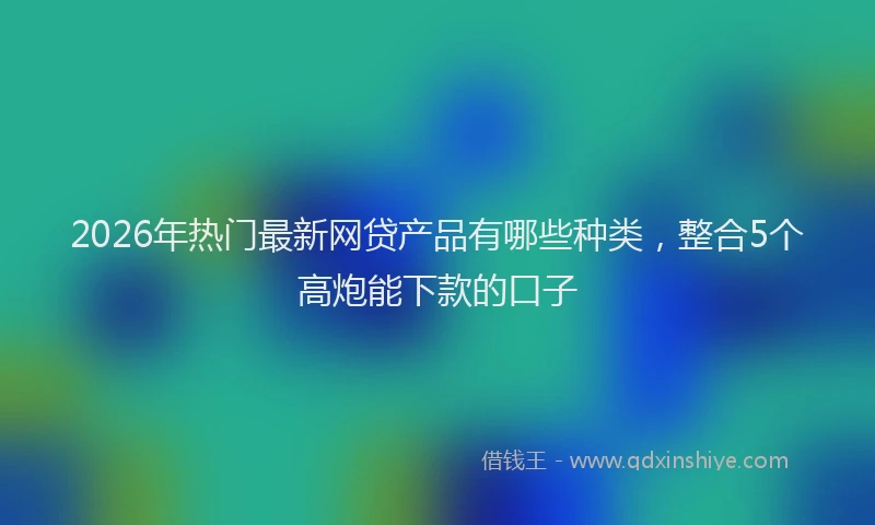 2026年热门最新网贷产品有哪些种类，整合5个高炮能下款的口子