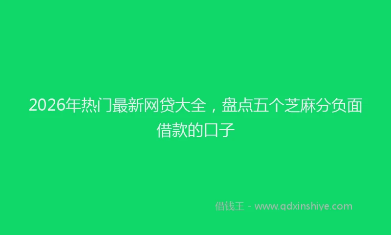 2026年热门最新网贷大全,盘点五个芝麻分负面借款的口子