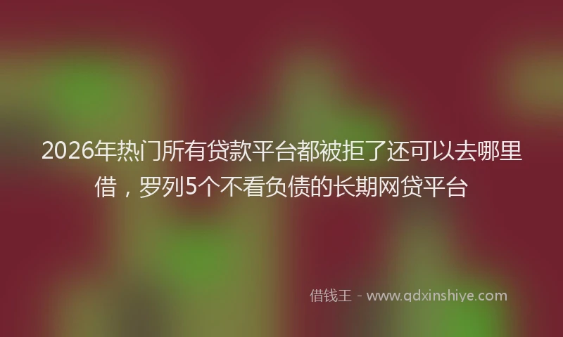 2026年热门所有贷款平台都被拒了还可以去哪里借，罗列5个不看负债的长期网贷平台