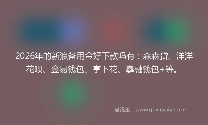 2026年的新浪备用金好下款吗有：森森贷、洋洋花呗、金易钱包、享下花、鑫融钱包+等。