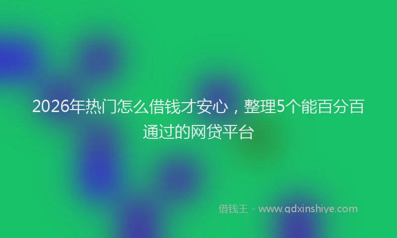 2026年热门怎么借钱才安心,整理5个能百分百通过的网贷平台