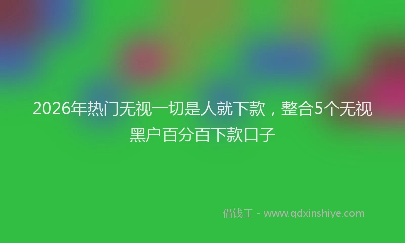 2026年热门无视一切是人就下款，整合5个无视黑户百分百下款口子