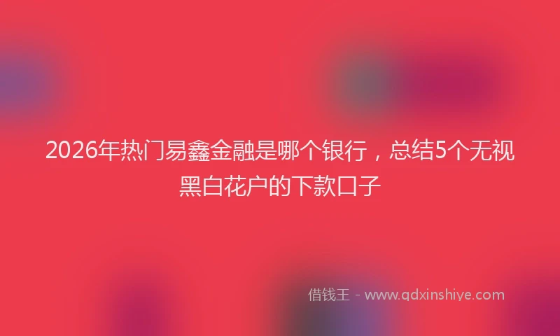 2026年热门易鑫金融是哪个银行,总结5个无视黑白花户的下款口子