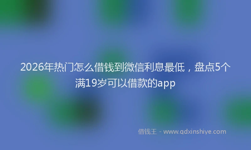 2026年热门怎么借钱到微信利息最低，盘点5个满19岁可以借款的app