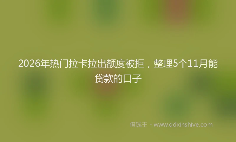 2026年热门拉卡拉出额度被拒，整理5个11月能贷款的口子
