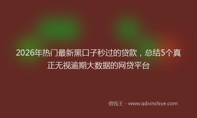 2026年热门最新黑口子秒过的贷款，总结5个真正无视逾期大数据的网贷平台