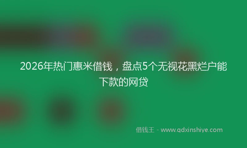 2026年热门惠米借钱，盘点5个无视花黑烂户能下款的网贷