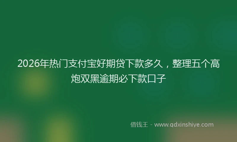 2026年热门支付宝好期贷下款多久，整理五个高炮双黑逾期必下款口子