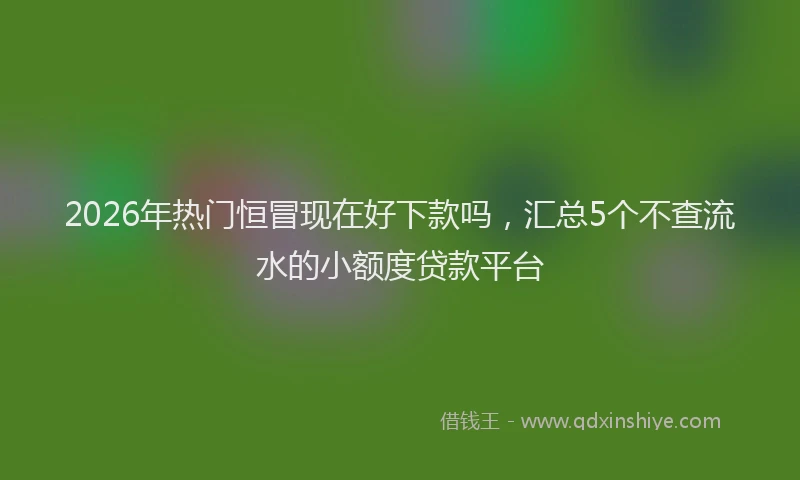 2026年热门恒冒现在好下款吗，汇总5个不查流水的小额度贷款平台