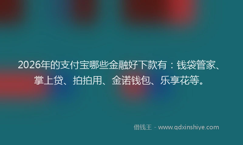 2026年的支付宝哪些金融好下款有：钱袋管家、掌上贷、拍拍用、金诺钱包、乐享花等。