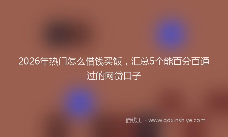 2026年热门怎么借钱买饭，汇总5个能百分百通过的网贷口子