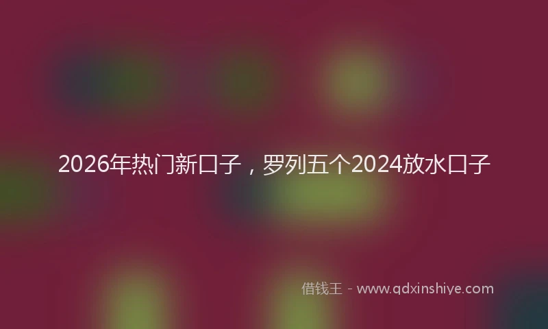 2026年热门新口子，罗列五个2024放水口子