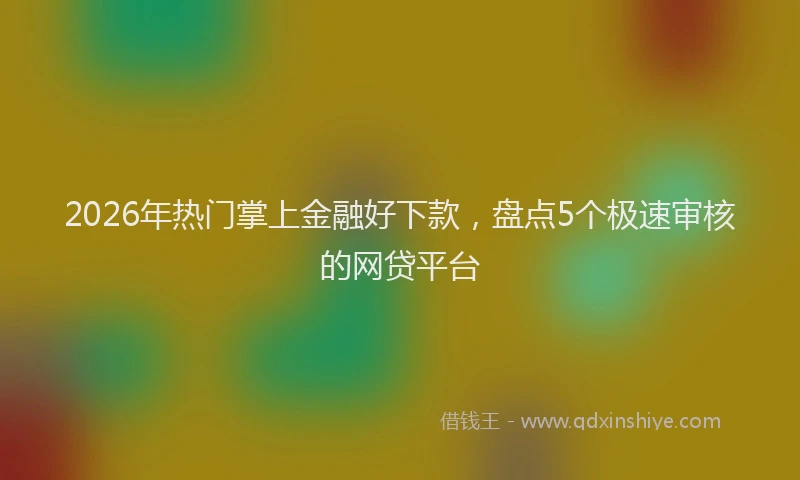 2026年热门掌上金融好下款，盘点5个极速审核的网贷平台