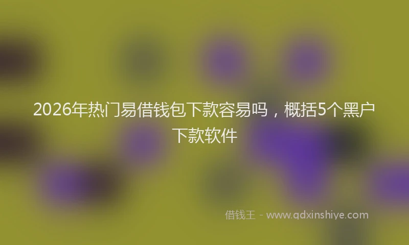 2026年热门易借钱包下款容易吗，概括5个黑户下款软件