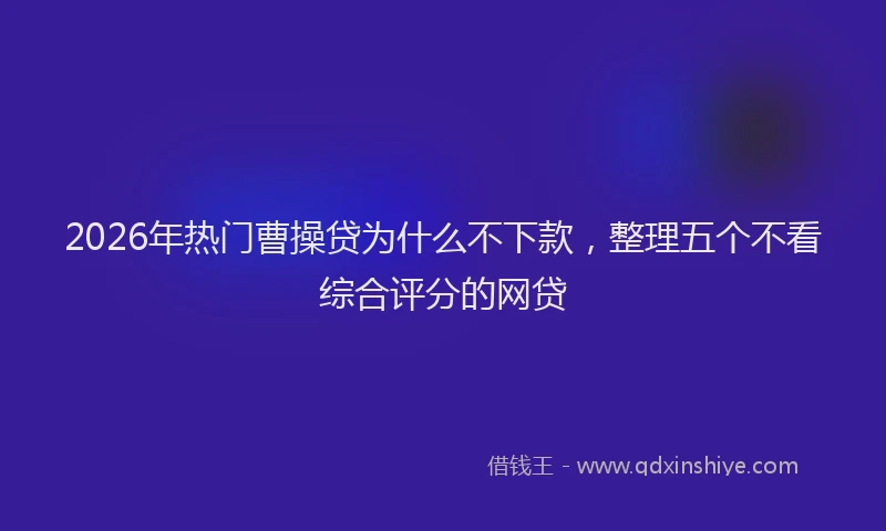 2026年热门曹操贷为什么不下款，整理五个不看综合评分的网贷
