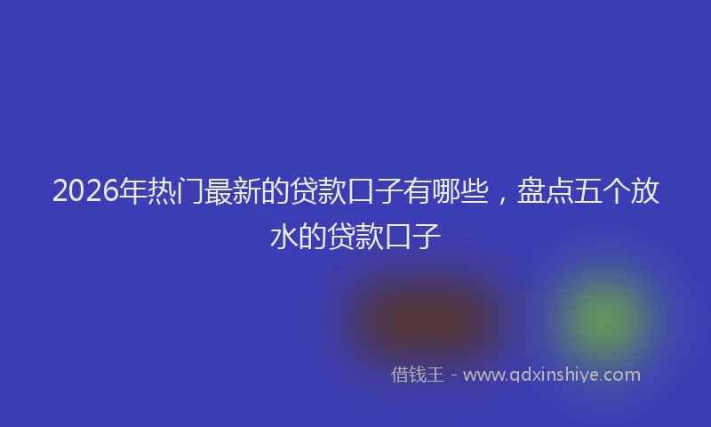 2026年热门最新的贷款口子有哪些，盘点五个放水的贷款口子