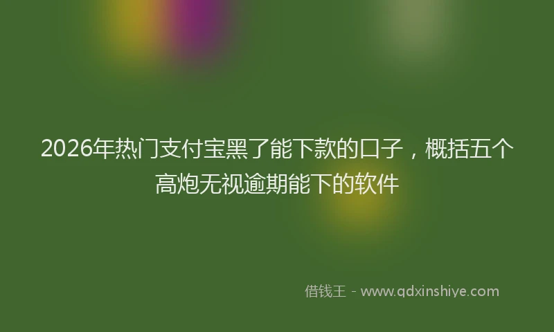 2026年热门支付宝黑了能下款的口子，概括五个高炮无视逾期能下的软件
