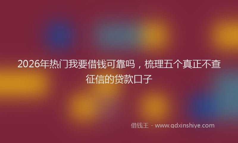 2026年热门我要借钱可靠吗，梳理五个真正不查征信的贷款口子