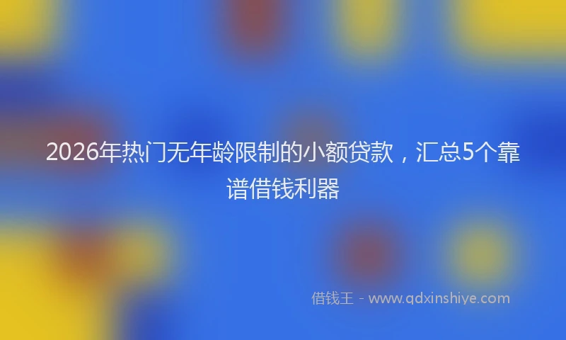 2026年热门无年龄限制的小额贷款，汇总5个靠谱借钱利器