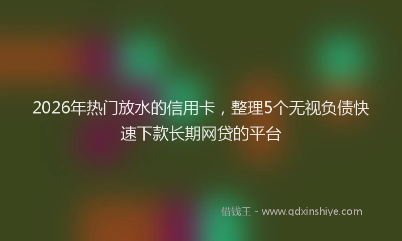 2026年热门放水的信用卡，整理5个无视负债快速下款长期网贷的平台