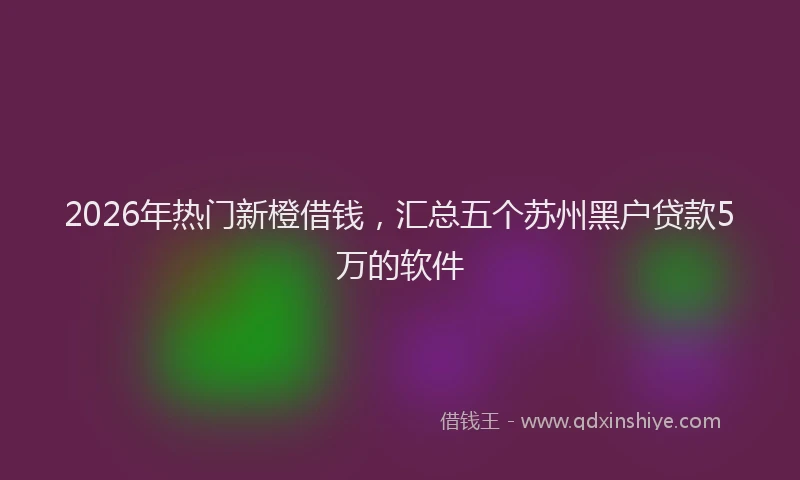 2026年热门新橙借钱，汇总五个苏州黑户贷款5万的软件