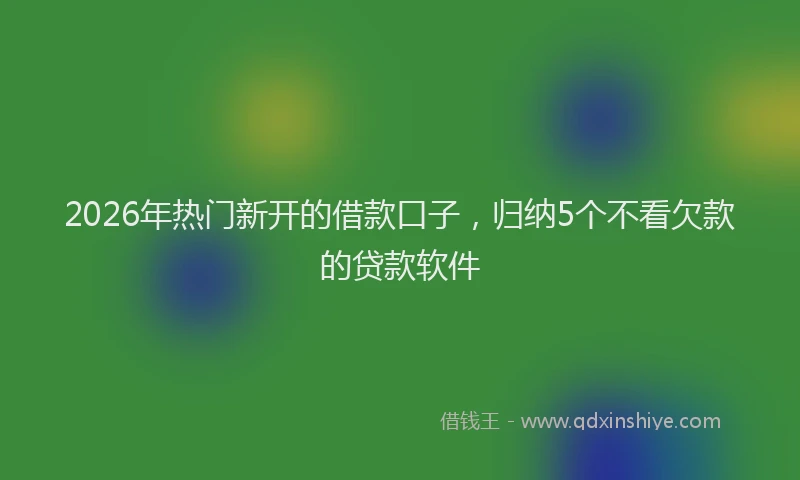 2026年热门新开的借款口子，归纳5个不看欠款的贷款软件