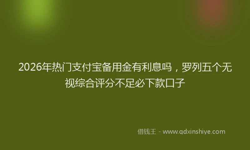 2026年热门支付宝备用金有利息吗，罗列五个无视综合评分不足必下款口子