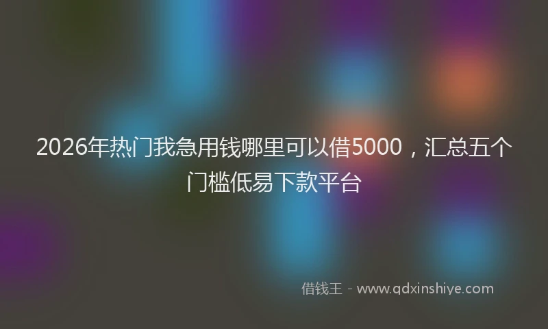 2026年热门我急用钱哪里可以借5000，汇总五个门槛低易下款平台